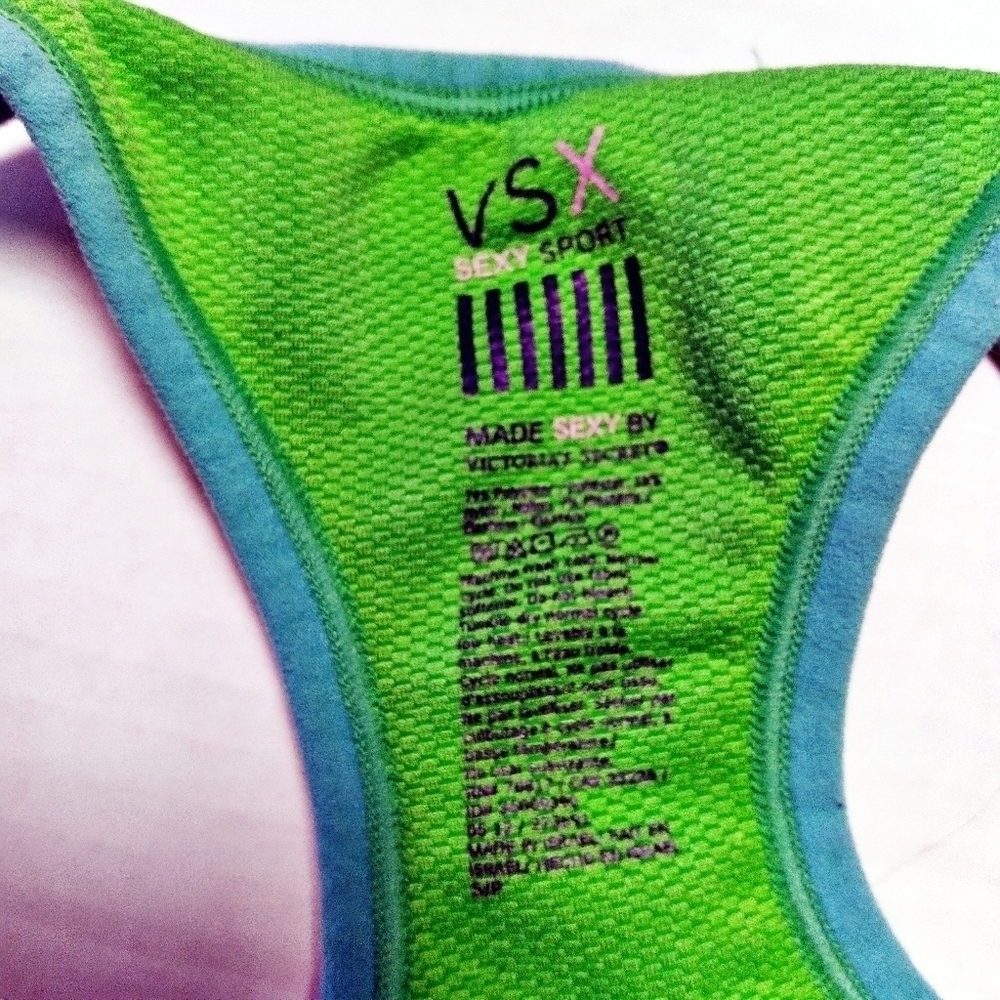 Victoria's Secret Sport Neon Green VSX Logo Sports Bra Small - Picture 5 of 5